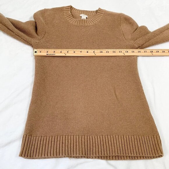 J. Crew beige oatmeal neutral heavy knit long sleeve crewneck pullover sweater - Picture 9 of 10